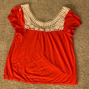 American Eagle Orange/Lace Shirt
